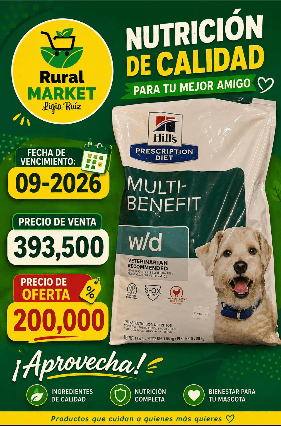 Hill's Prescription Diet Multi-Benefit w/d — promoción en Rural Market Ligia Ruiz, Envigado
