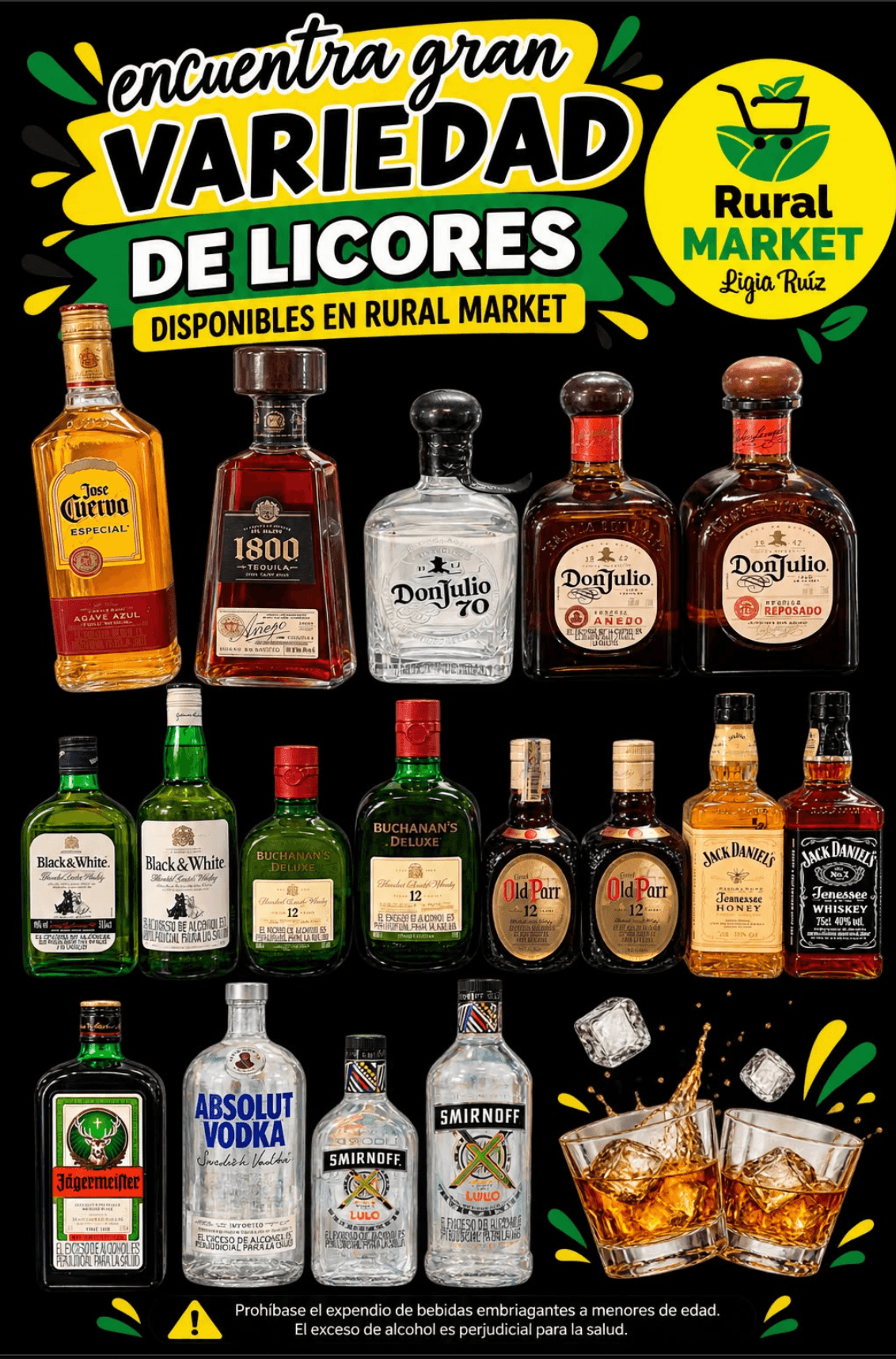 Licores para celebrar — promoción en Rural Market Ligia Ruiz, Envigado